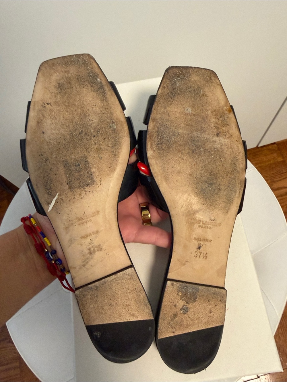 Saint Laurent Black Patent Knotted Slide Mules - Picture 4 of 5
